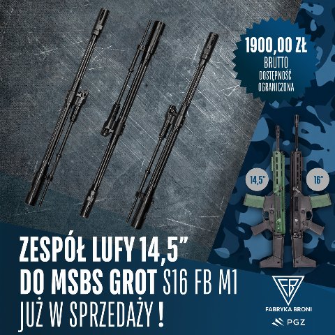 Zespół lufy 14.5” kal. 223 .rem do karabinka MSBS GROT w wersji cywilnej