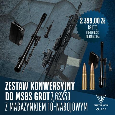 Zestaw konwersyjny kal. 7.62×39 mm do karabinka MSBS GROT
